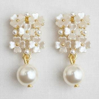 Floral Pearl Drop Earrings