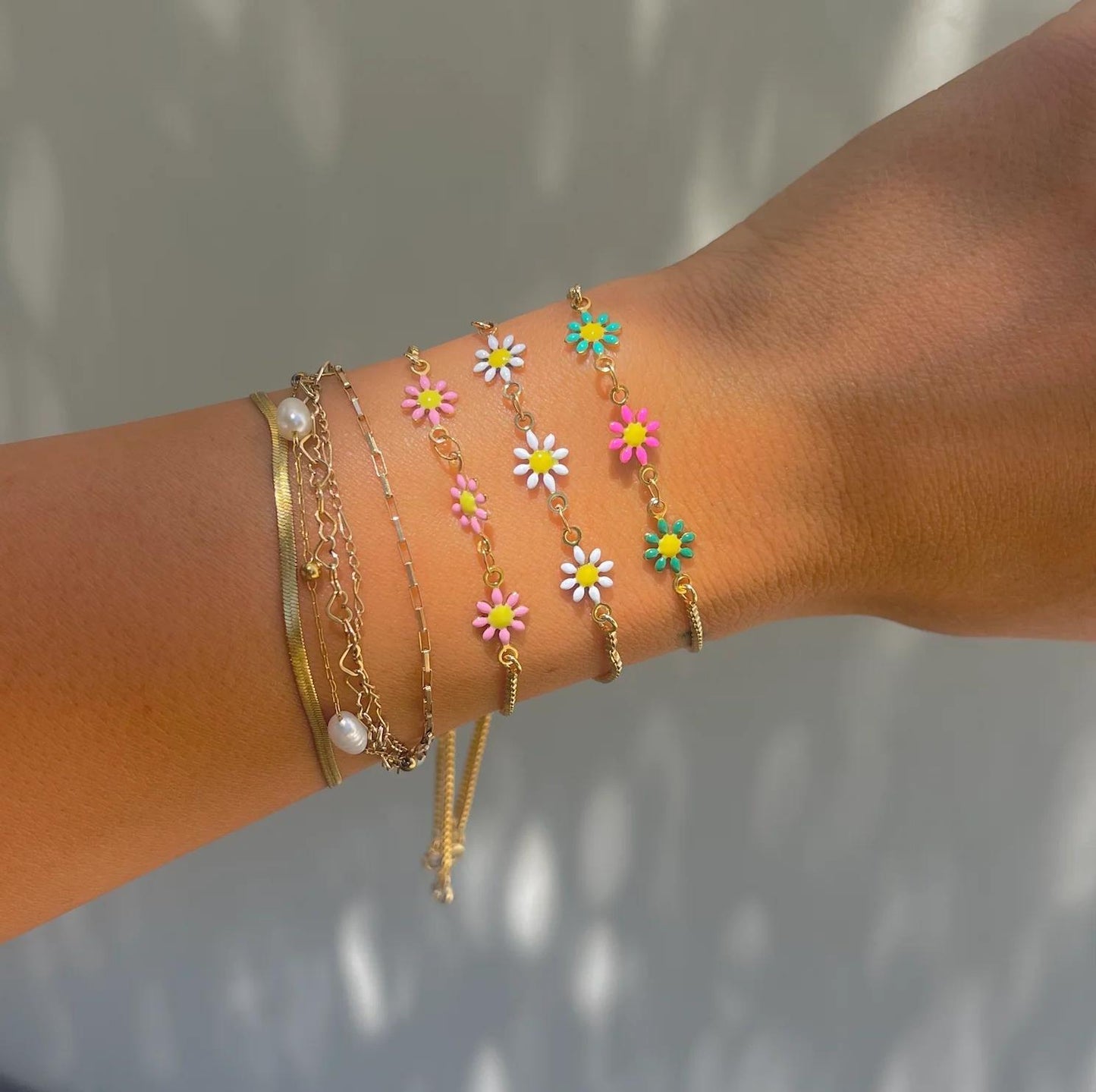 Daisy Gold Slider Bracelet