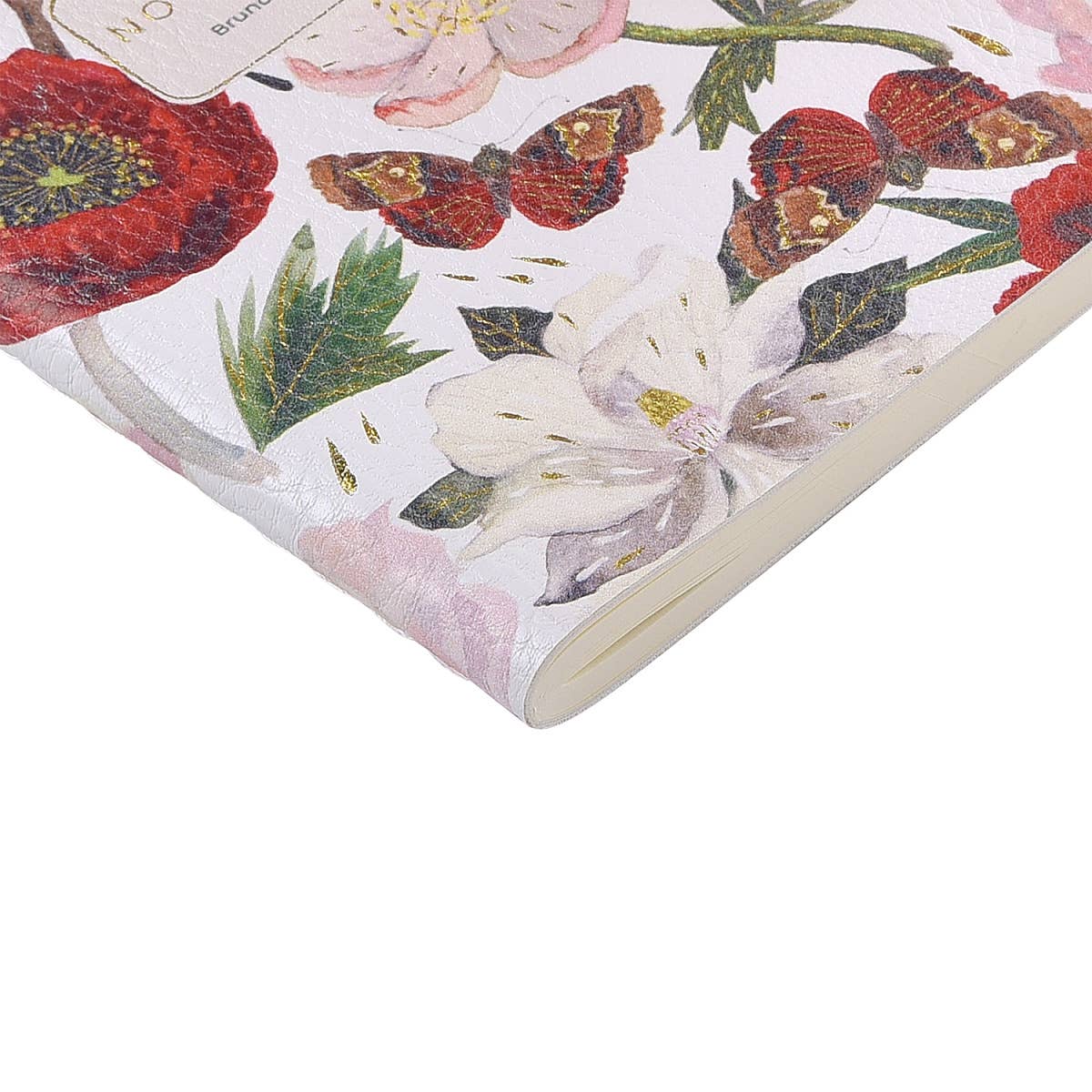 Vegan Leather A5 Notebook - Peonies
