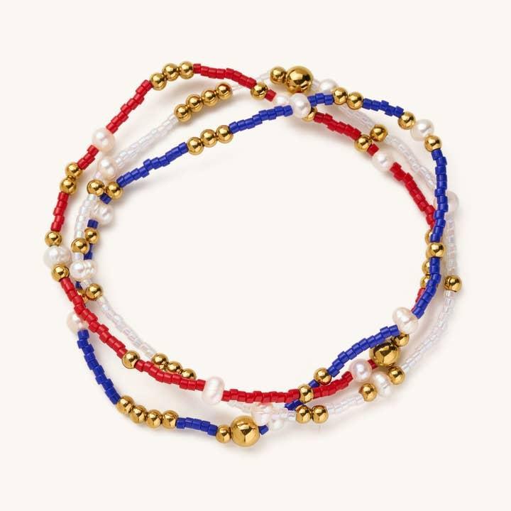 Red and Blue Bracelet Set