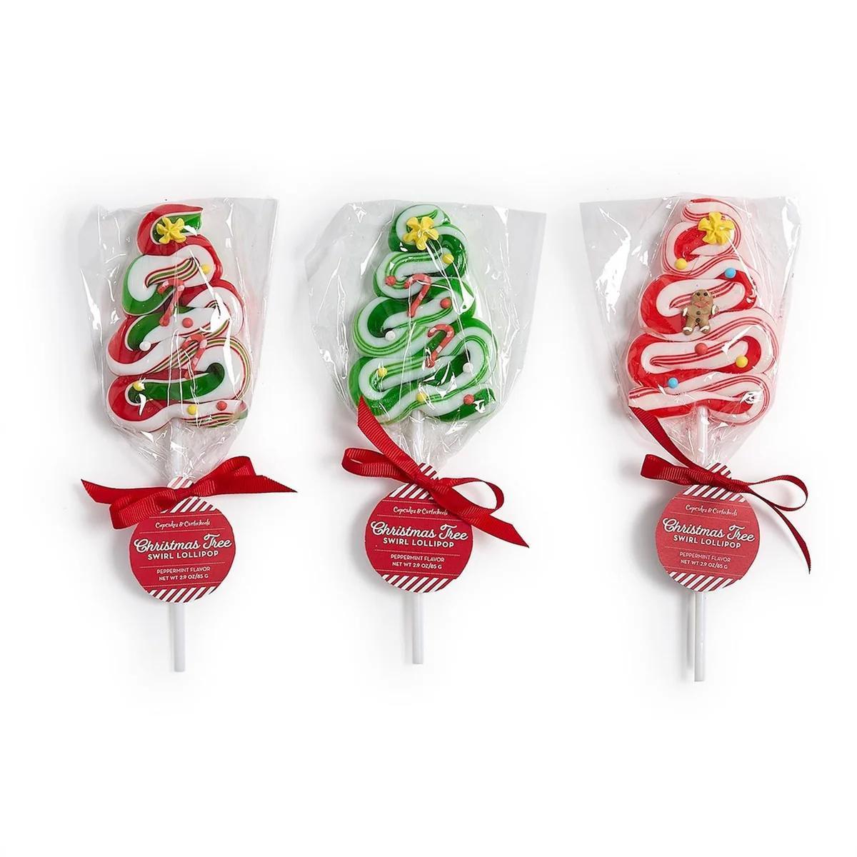 Christmas Tree Swirl Lollipop