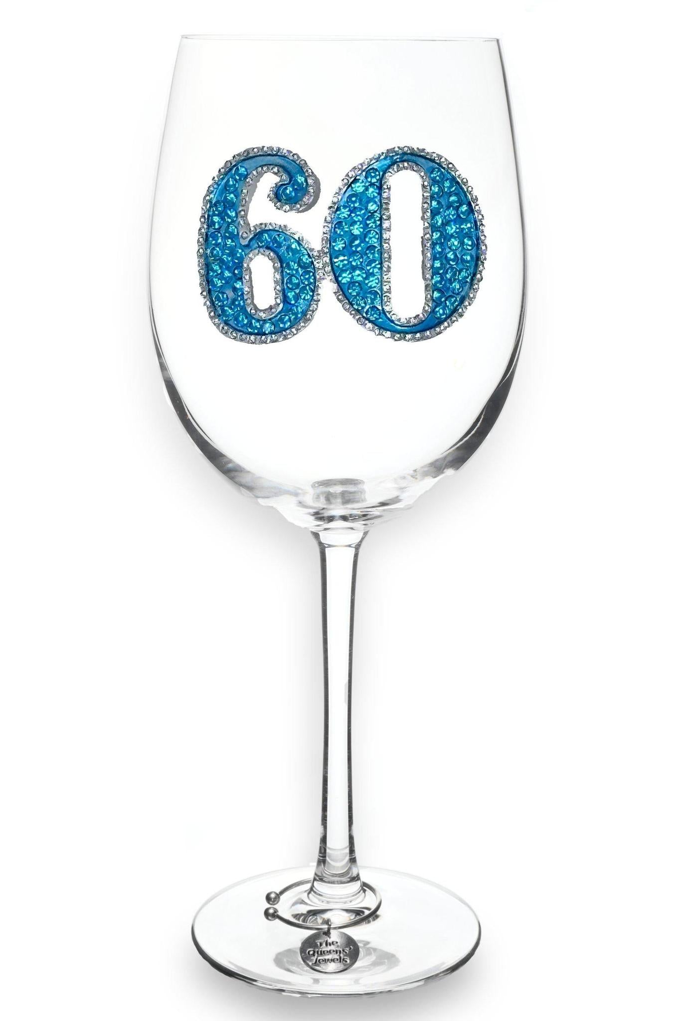 60th Birthday Jeweled Glass