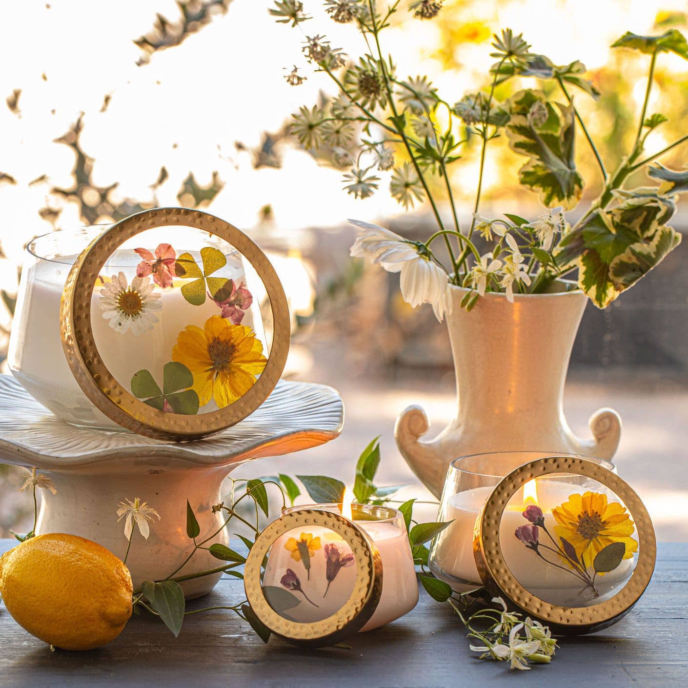 Lemon Blossom + Lychee Signature Pressed Floral Candle