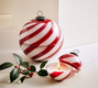 Candy Striped Ornament Candle w/ Sugar Cookie Scent