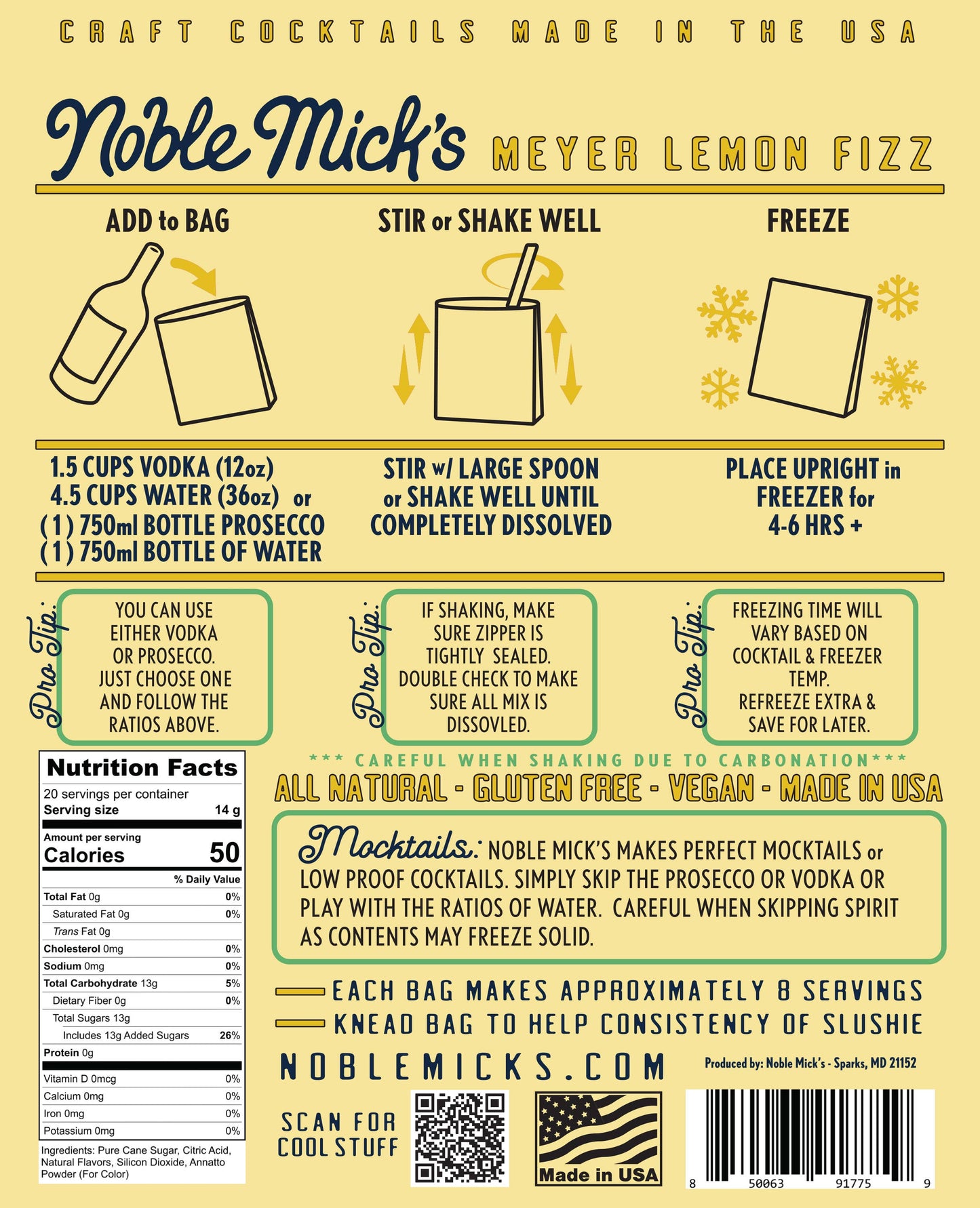 Meyer Lemon Fizz Frozen Cocktail