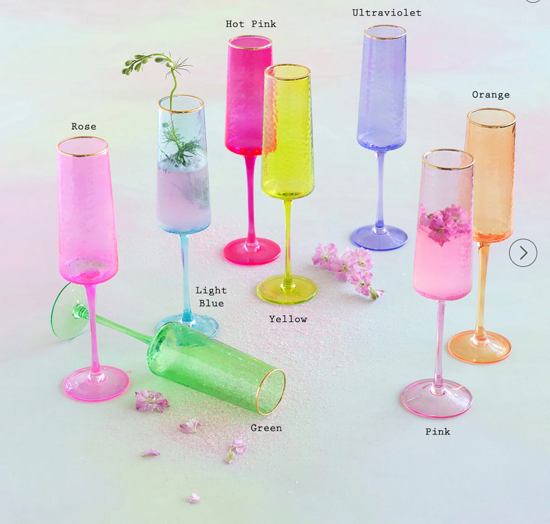 Rainbow Champagne Flute