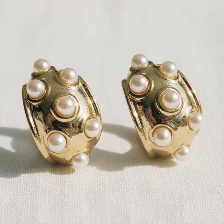Vintage Pearl Dot Earrings