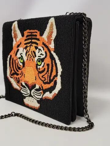 BEADED LEATHER BAG