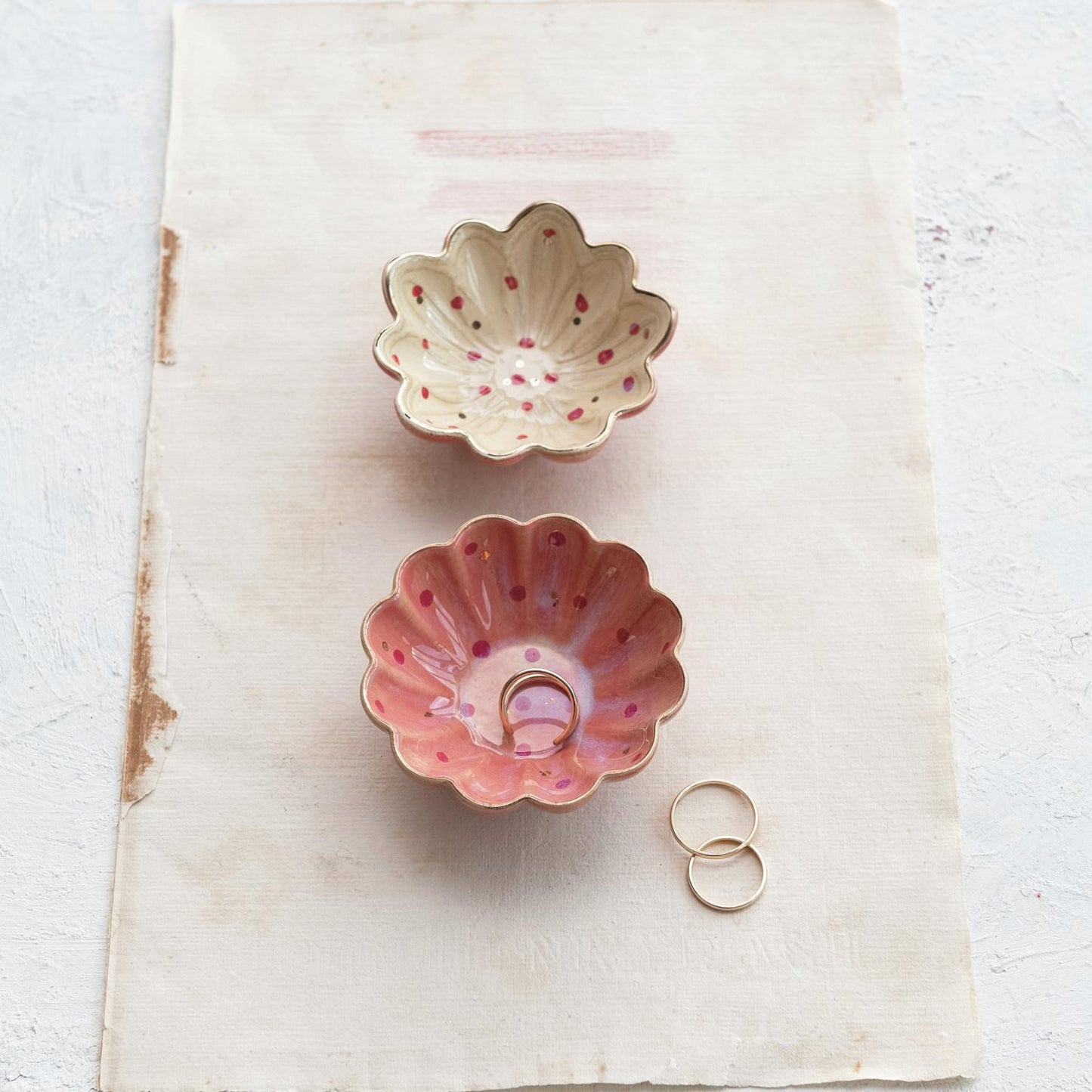 Gold Rim Mini Flower Dish