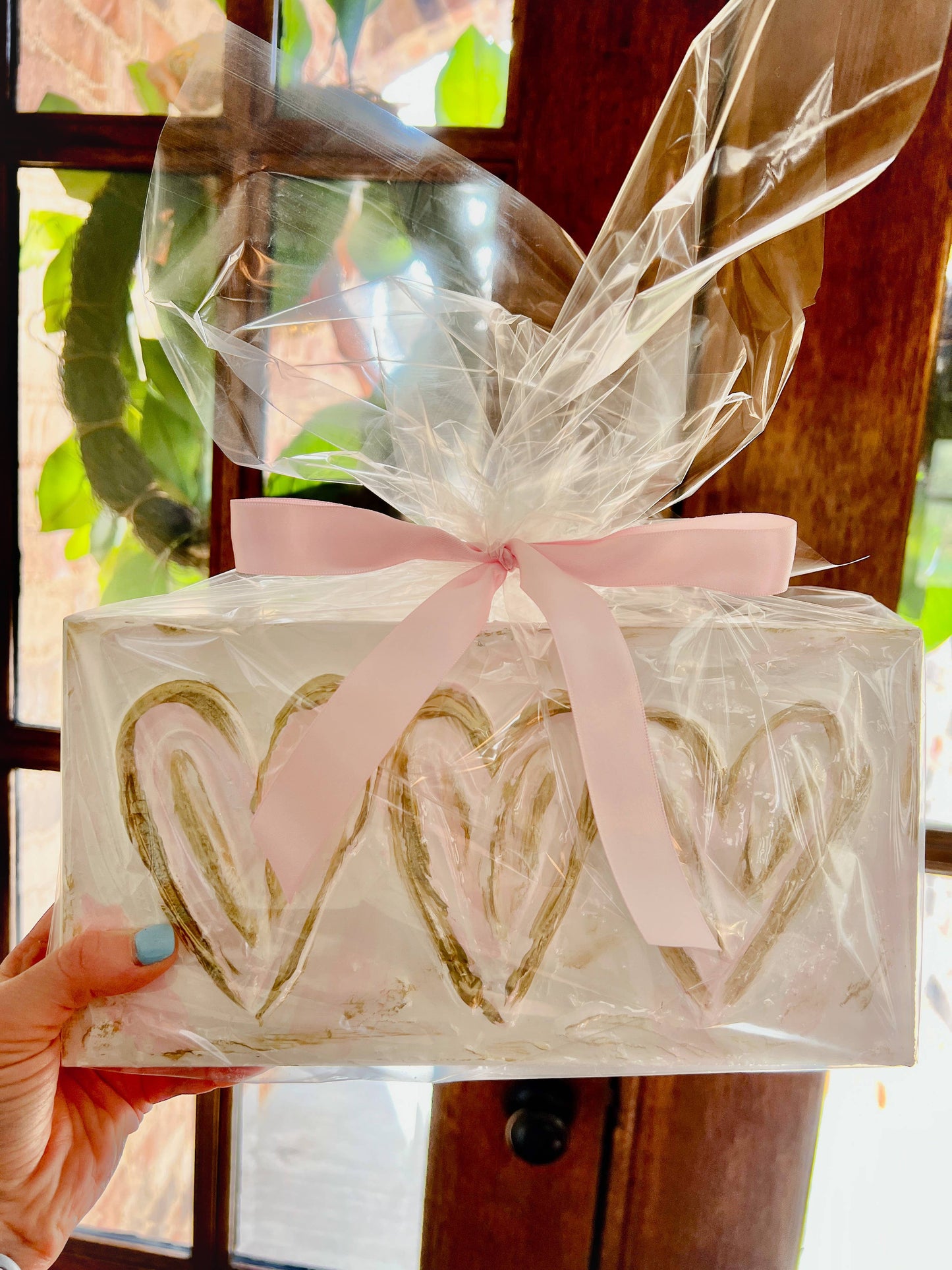 Wooden - Triple Heart Resin Painting