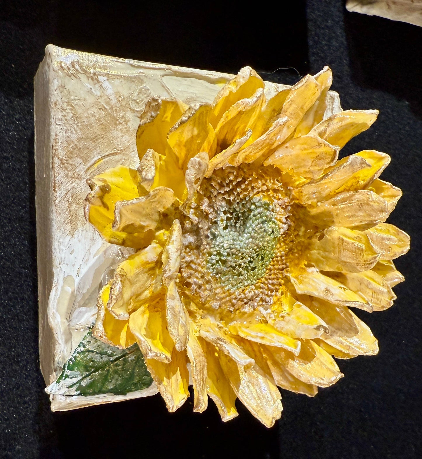 4X4 inch Clay Sunflower Artwork