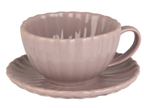 Stoneware Mug & Saucer Set