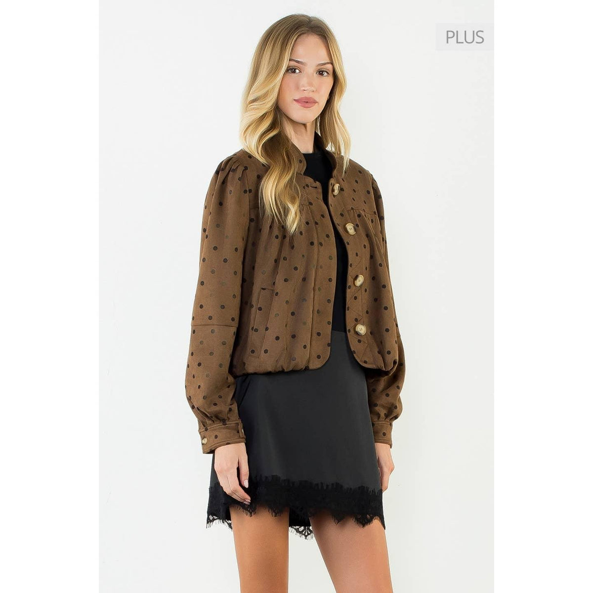 Polka Dot Jacket With Side Pockets