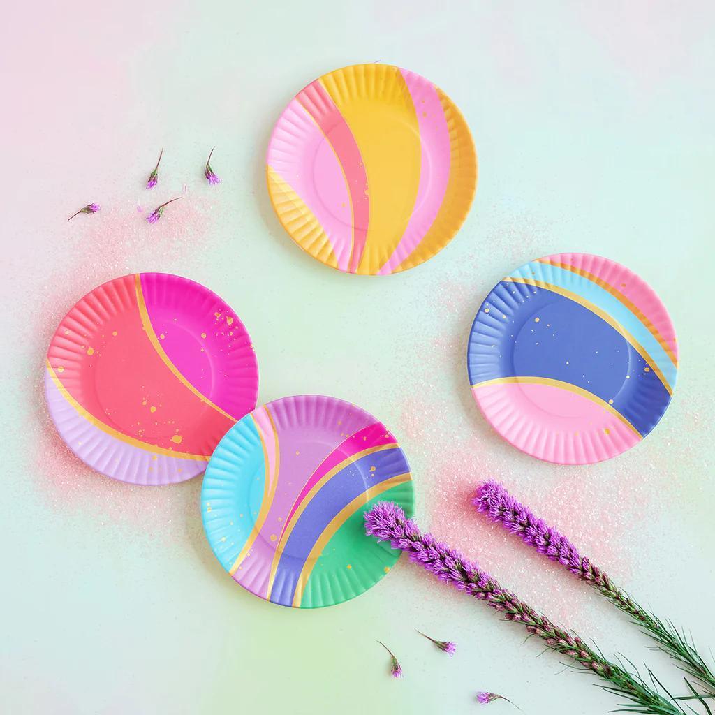 Color Couture Stripe Plate Set - Small