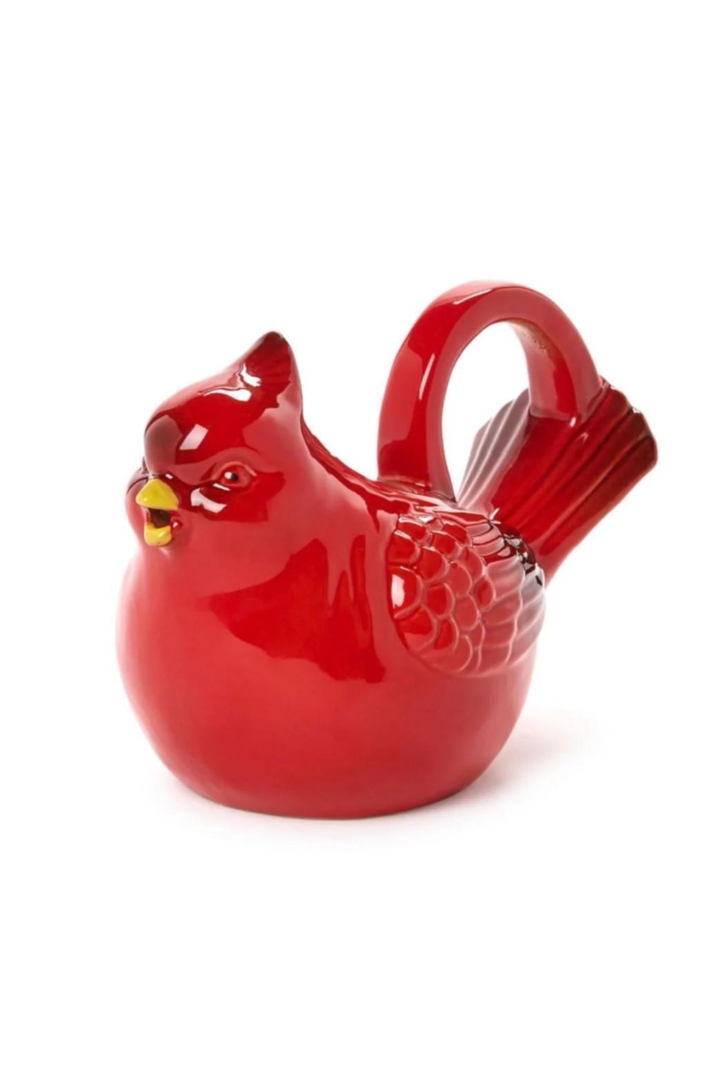Reactive Glazed Cardinal Pitcher