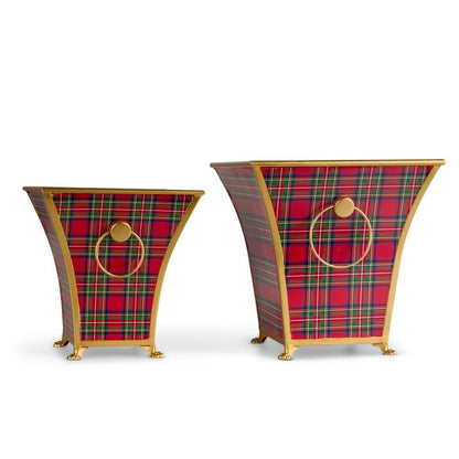 Red & Green Plaid Cache Pots