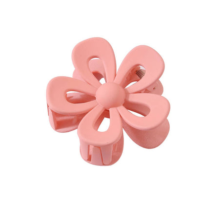 FROSTED ACRYLIC HOLLOW FLOWER HAIR CLAW CLIPS_CWAHA0404