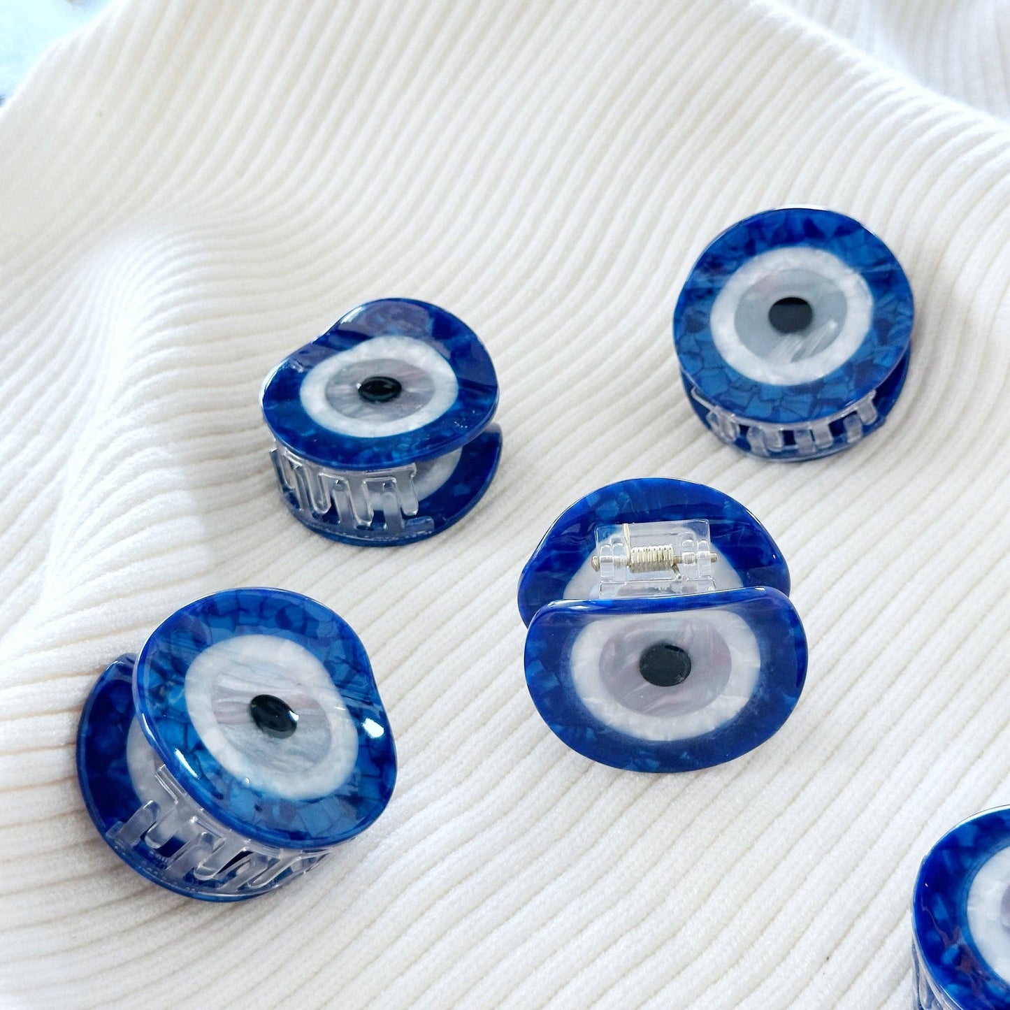 Blue Evil Eye Hair Claw Clip, Nonslip Boho-chic Hair Clips