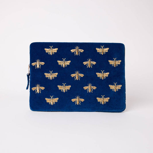 Honey Bee Cobalt Laptop Case Small