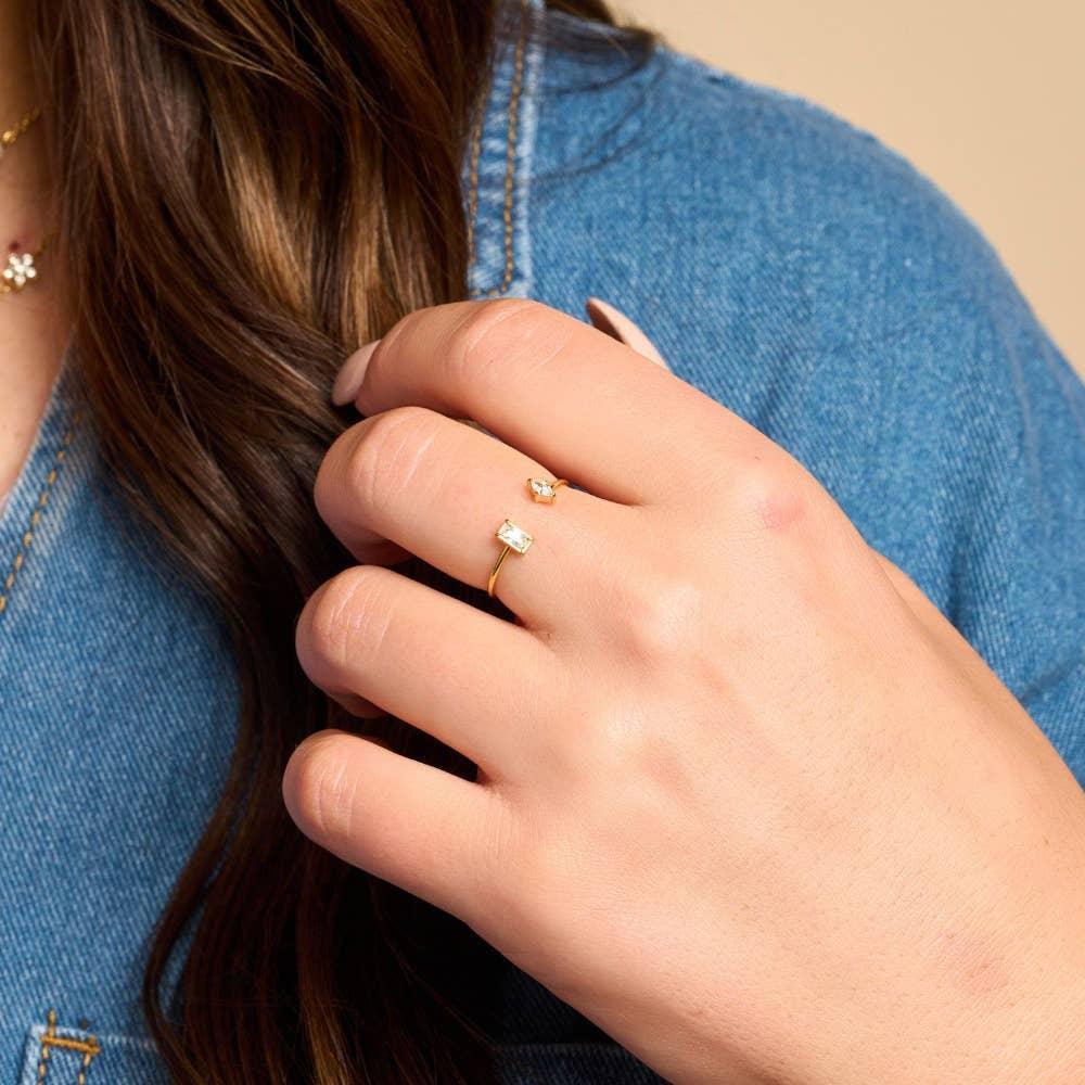 Rosie Dainty Crystal Adjustable Ring