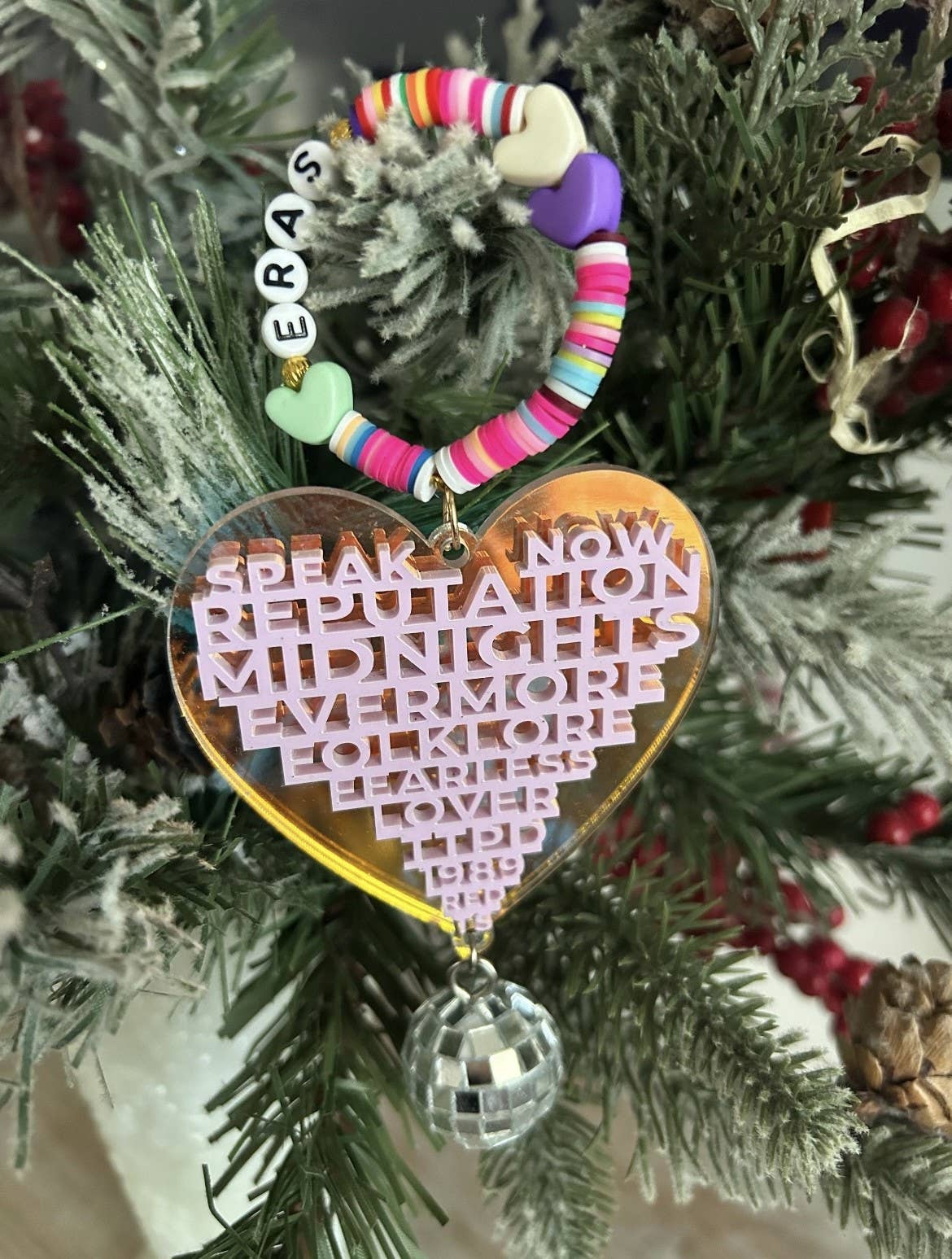 Taylor Swift ERAS heart ornament