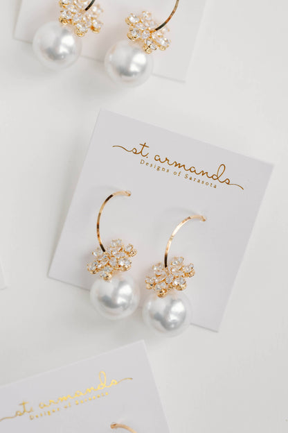 Snowflake Sparkler Holiday Statement Hoop Earrings