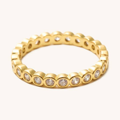 Evie Gold Circle Gem Ring