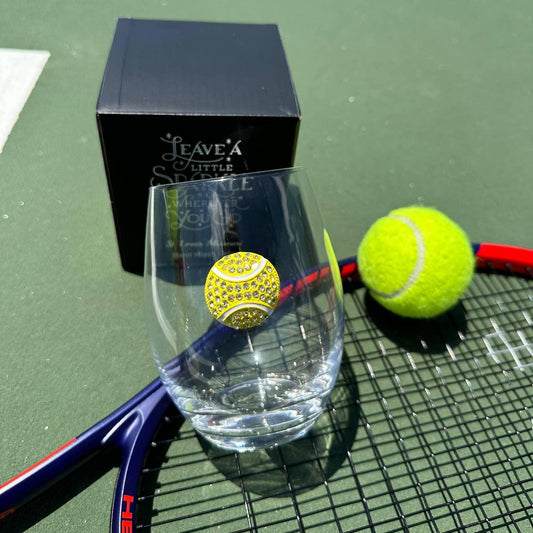 Tennis Ball Jeweled Glass