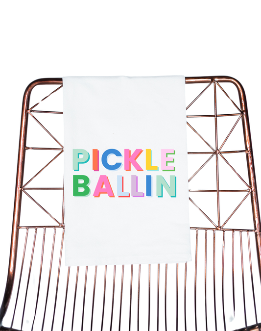 Pickle Ball (Pickle Ballin) Colorful | Gift Towel