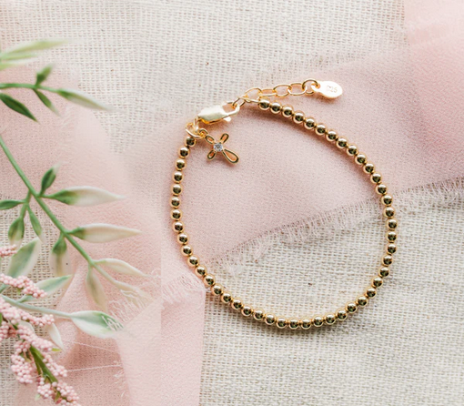 14K Gold Plated Bracelet for Girls with Charm