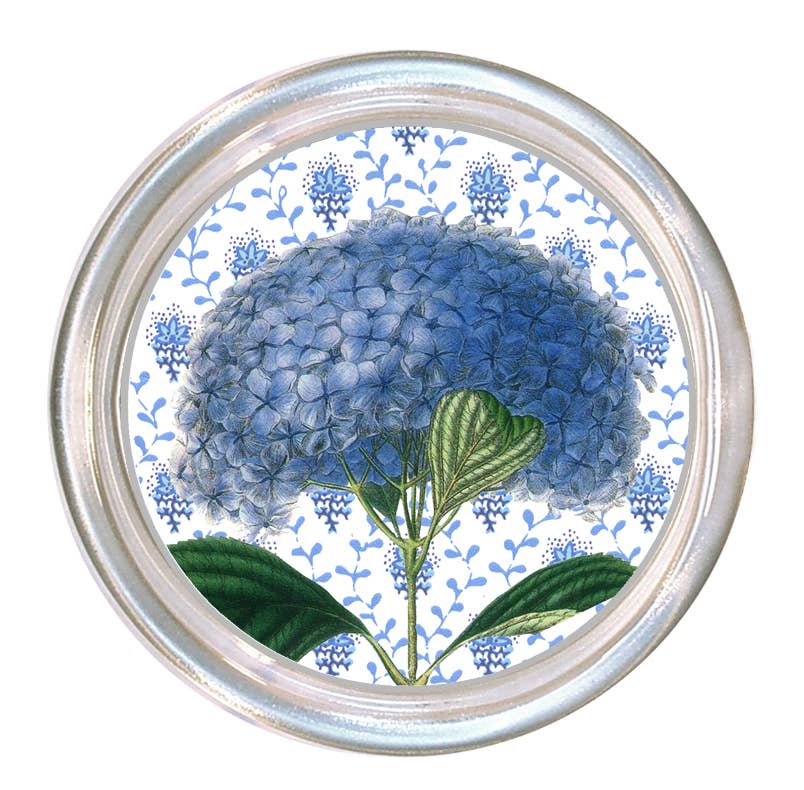 C396-Blue Hydrangea on Provencial Print Coaster