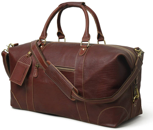 Genuine Leather Travel Duffel Bag Oversized Weekend Luggage