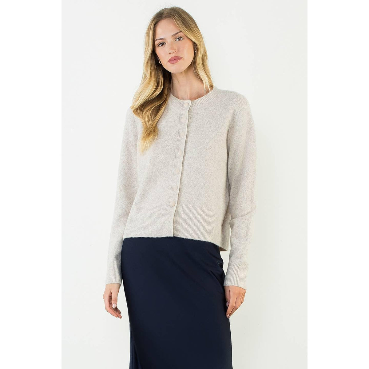 Round Button Cardigan