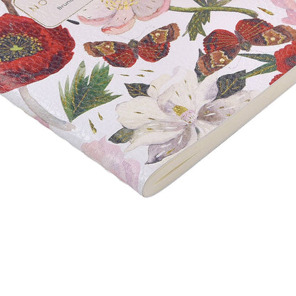 Vegan Leather A5 Notebook - Peonies 