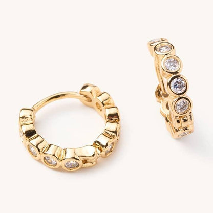 Celia Circle Gem Huggies