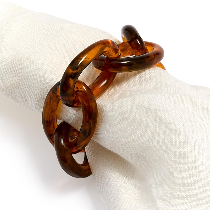 Tortoise Swirl Chain Link Napkin Rings