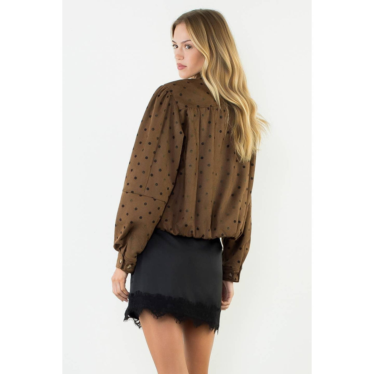 Polka Dot Jacket With Side Pockets