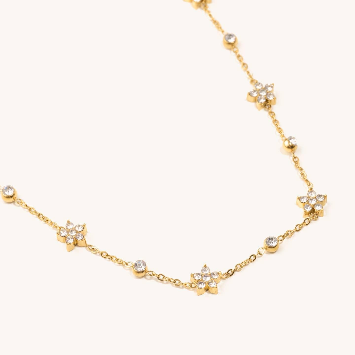 Jessica Crystal Flower Necklace