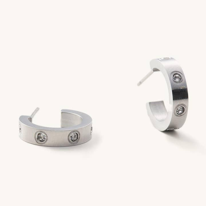 Corinne Silver Hoops