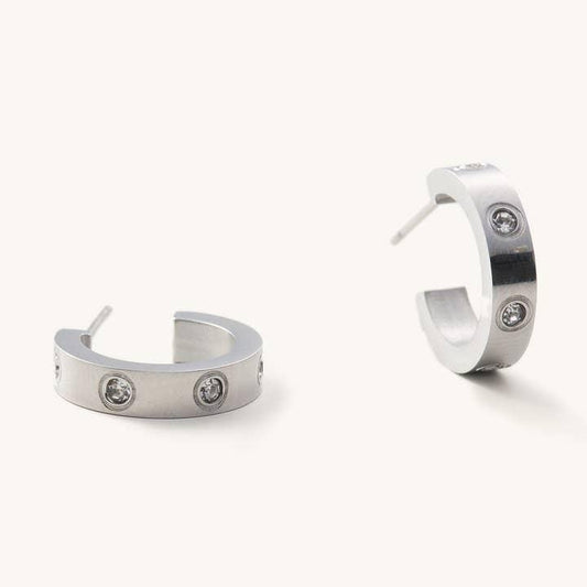 Corinne Silver Hoops