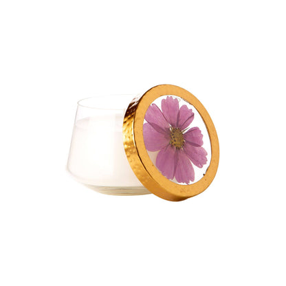 Iris Moon Accent Pressed Flower Candle