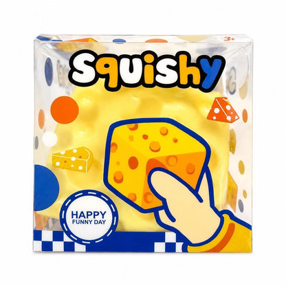 3" Vaseline-Filled Cheese Cube Squishy
