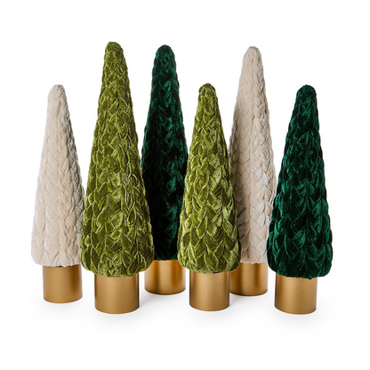 Braided Velvet Ribbon Trees with Wooden Base