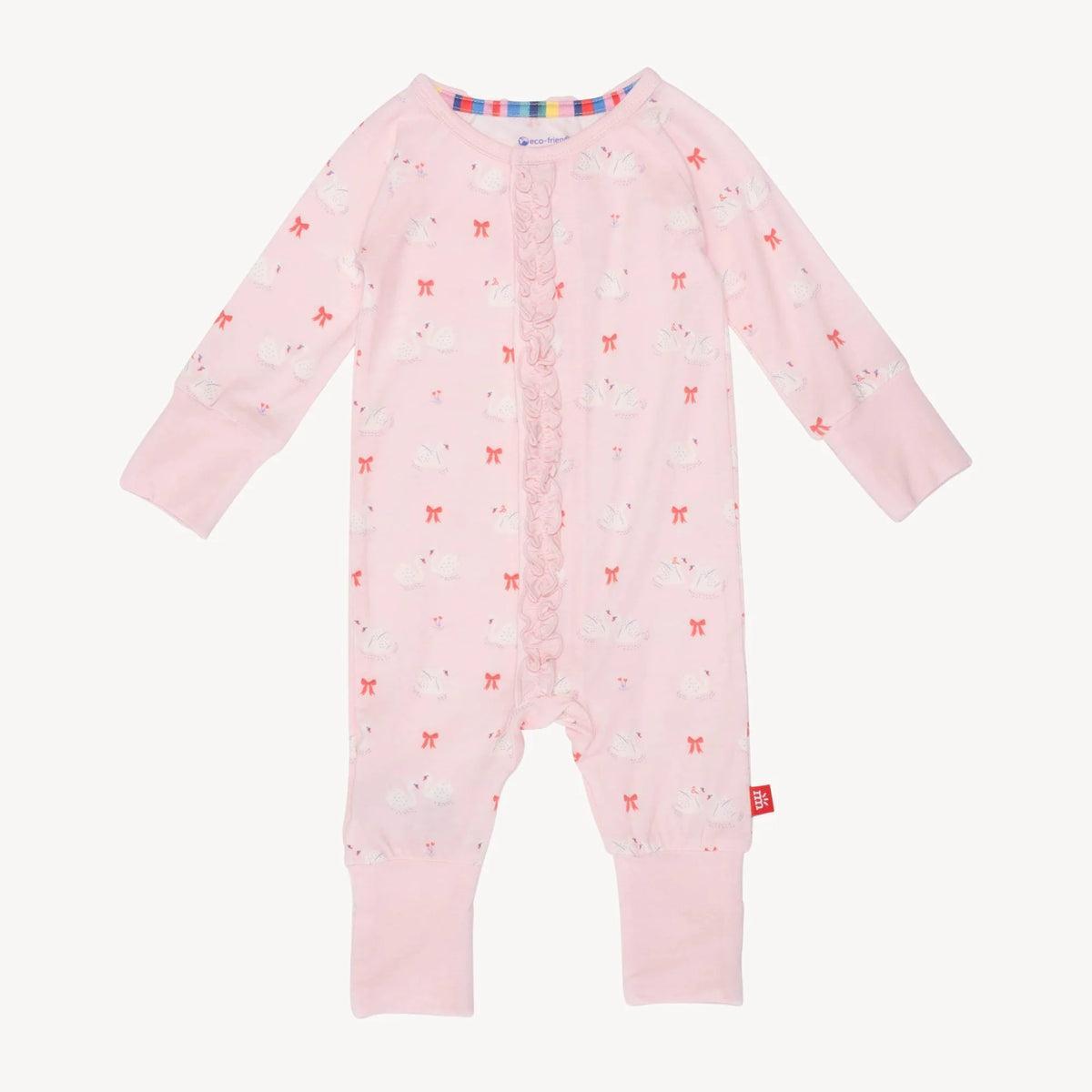 Swan of a Kind Magnetic Coverall with Ruffle