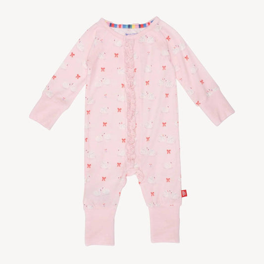Swan of a Kind Magnetic Coverall with Ruffle