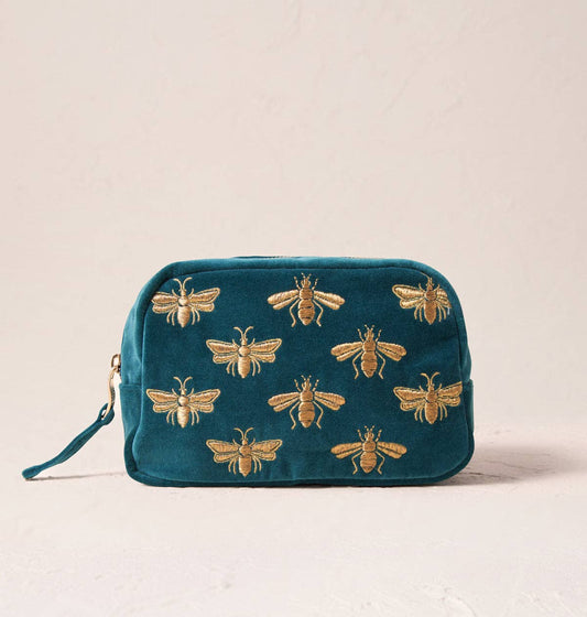 Honey Bee Rich Blue Makeup Bag