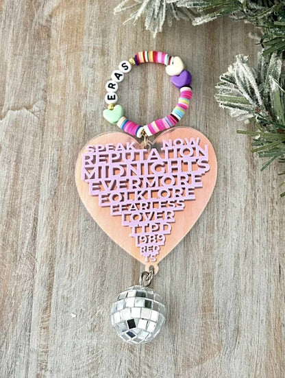 Taylor Swift ERAS heart ornament