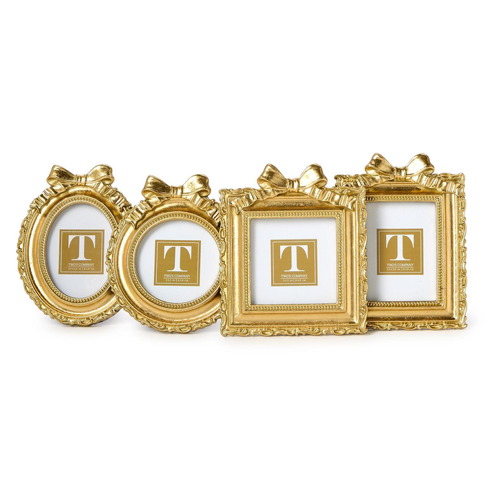 Vintage Gold Mini Photo Frame with Accent Bow