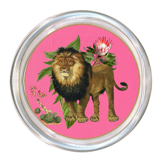 C7888B-Lion on Pink African Obsession Coaster