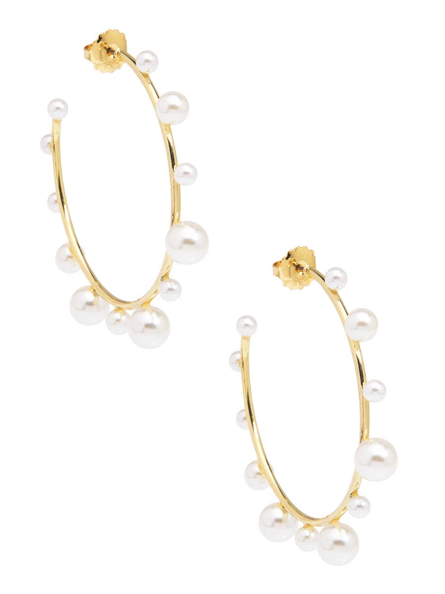 Decorative Pearl Hoop Earring